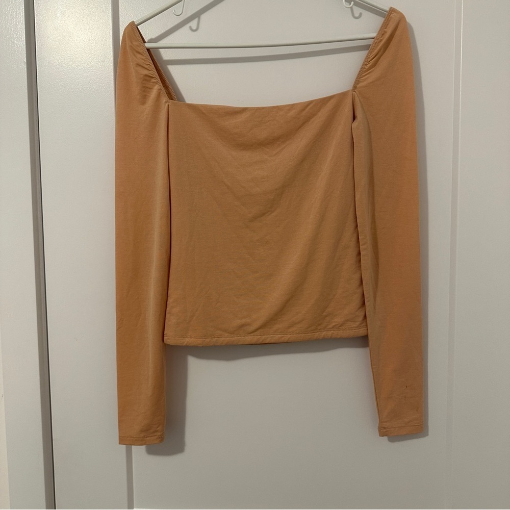 Aritzia Wilfred Sonnet Tan Long Sleeve Top Size Small Women’s - Picture 8 of 10